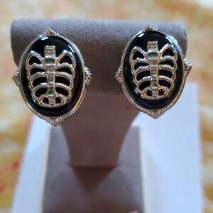 Alexander McQueen  Black and Silver Cufflinks
